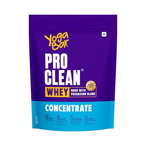 Image of Yogabar ProClean Whey Protein Concentrate 1kg | 27g Protein per Serve | Unflavoured Whey Protein Powder | Clean & Light | Patented & Clinically Tested Pro-Absorb Blend