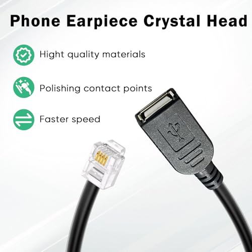 Adaptador RJ11 a USB hembra 6p4c cable para comunicacion telefonica y fax 5