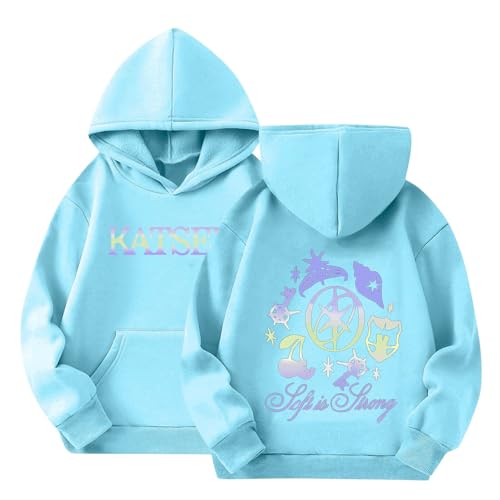 BCGQVZES Katse.ye Hoodies for Kids Katse.ye Merch Sweatshirts Fashion Music Album Graphic Long Sleeve Hoodied Concert Streetwear,9-10 Years,04-Light Blue