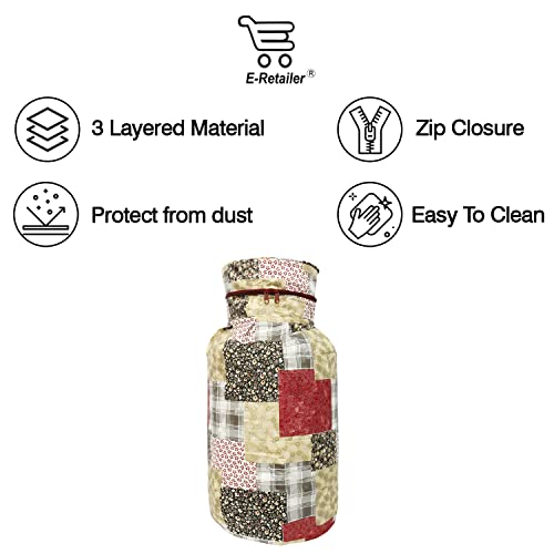 Image of PVC Waterproof 3-Layered LPG Gas Cylinder Covers with Zip Enclosure Pack of 2- (Color-Floral Multi, Size-26x14 Inches)