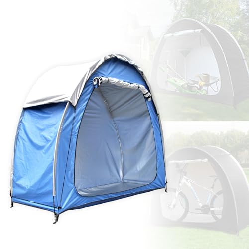 Abri de rangement extérieur pour vélo – Abri imperméable léger avec fenêtre pour vélos, motos, outils de jardin et tondeuses à gazon – Housse noire