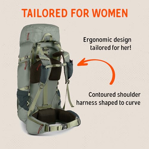 Image of Kelty Glendale 65L to 105L Internal Frame Backpack - Multi-day Backpacking Thru Hiking Pack, Adjustable Suspension, Customized Fit (Sea Spray, 65L)