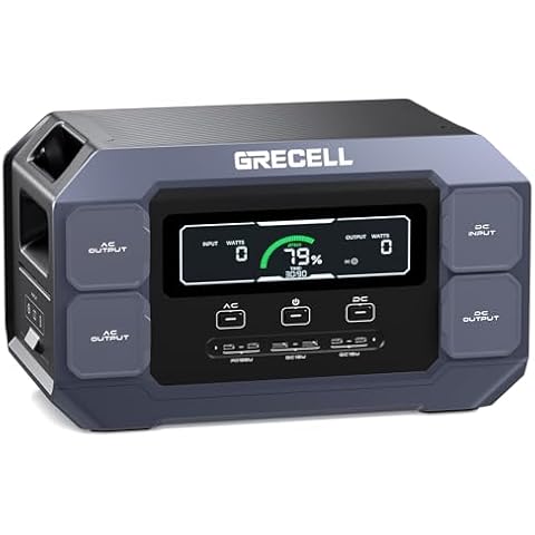 GRECELL Solar Generator 2200W Portable Power Station 1126Wh (4800W Peak), 1.25Hrs Fast Charging, LiFePO4 Battery Pack with 4×2200W AC Outlets, 2×PD 100W, Solar Generator for Home Use Outdoor RV Cover