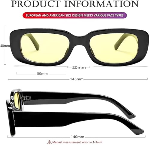 Image of IFLASH Rectangle Sunglasses for Women Retro Driving Glasses 90s Vintage Fashion Narrow Square Frame UV400 Protection Glasse