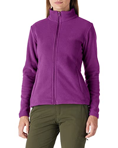 Outdoor Ventures Womens Fleece Jackets Ladies Lightweight Warm Full Zip Coat Soft Outerwear Running Jacket With 4 Large Pockets Purple S