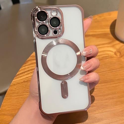 Étui de charge sans fil ultra mince rose pour iPhone 14 Pro Max