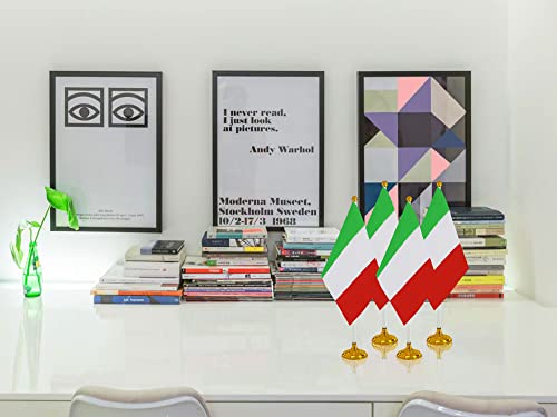 Wxtwk 12 Pack Italy Flag Italian Desk Flag Small Mini Italian Table Flags With Stand Base,Home Office Festival Events Celebration Decorations #TOP4