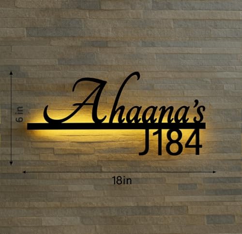 The C A F Customized Stainless Steel LED Name Plate Signage With House Number...