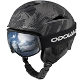 Odoland Snowboard Helmet with Ski Goggles