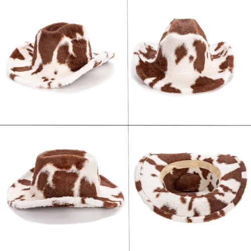 Sombrero vaquero para mujer estilo oeste estampado vaca miniatura 4
