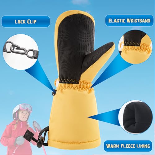Image of BAVST Winter Kids Waterproof Gloves for Boys Girls Snow Ski Toddler Baby Mittens Outdoor for Infant Teens 1-5T