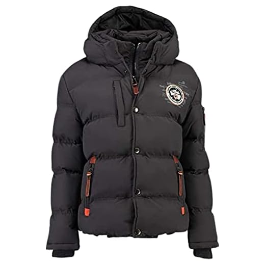 Geographical Norway VERVEINE BELL - Chaqueta de invierno, para hombre - chaqueta deportiva cortavientos - Parka/Abrigo con capucha - de manga larga, gris oscuro, M