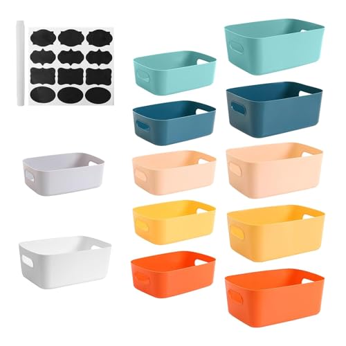 JJZGPP 12er Set Kunststoff-Aufbewahrungsboxen mit Griffen...