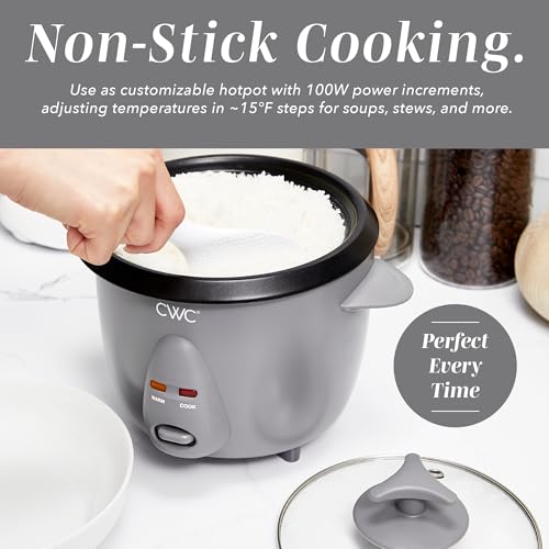 Image of COOK WITH COLOR 6 Cup Rice Cooker 300W - Effortless Cooking and Perfectly, Cooks 3 Cups of Raw Rice for 6 Cups of Cooked Rice, Grey