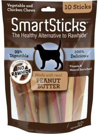 SmartBones SmartSticks, Treat Your Dog to a Rawhide-Free Chew Made With Real Meat and Vegetables, 10 count