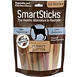 Smartsticks Rawhide Free Dog Chew, Made With Real Chicken, Vegetables And Peanut Butter - 7 oz