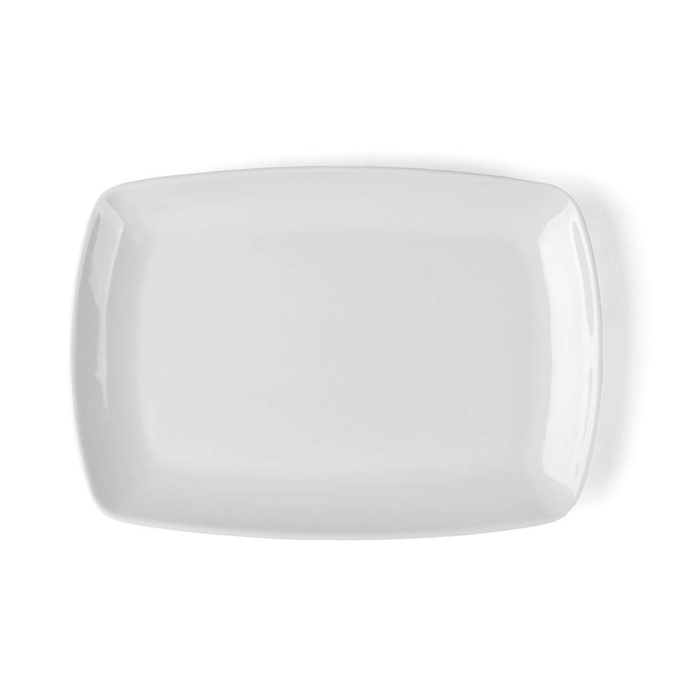 Fine Dining Blanc Plat Plat 25 x 16 cm en porcelaine robuste et esthétique