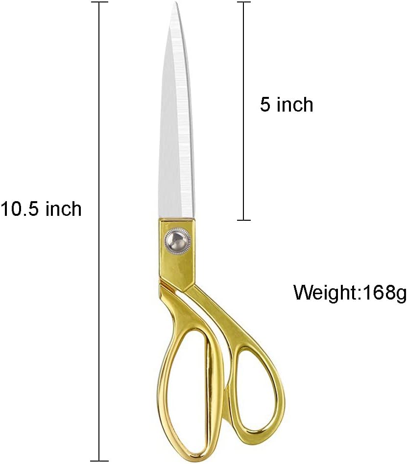 10.5" Ribbon Cutting Scissors Heavy Duty Metal Scissor for Ceremony Ribbon Cutting Professional Scissors for Special Events, Inaugurations & Ceremonies, Office, Home & Crafts Gold