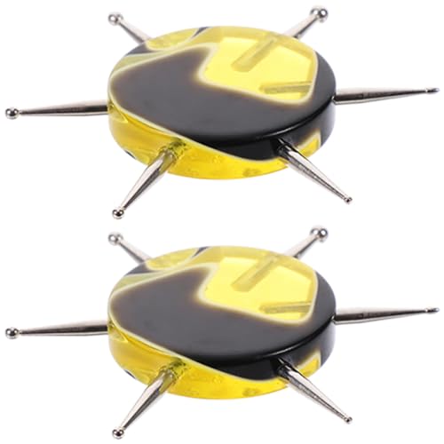 WRITWAA Herramientas de Punteado para Decoración de Uñas 2 Piezas Mango Acrílico Negro y Amarillo, para Manicura Casera y Pintura Precisa, Suministros para Arte DIY en Cerámica y Arcilla