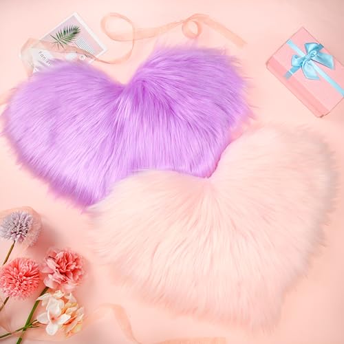 Tapis en forme de cœur pelucheux pour sol de chambre douillet - 2