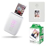 Fujifilm Instax Mini Link 3 Wireless Smartphone Printer, White, Bundle with 20 Exposures Instant Daylight Film and Photo Album