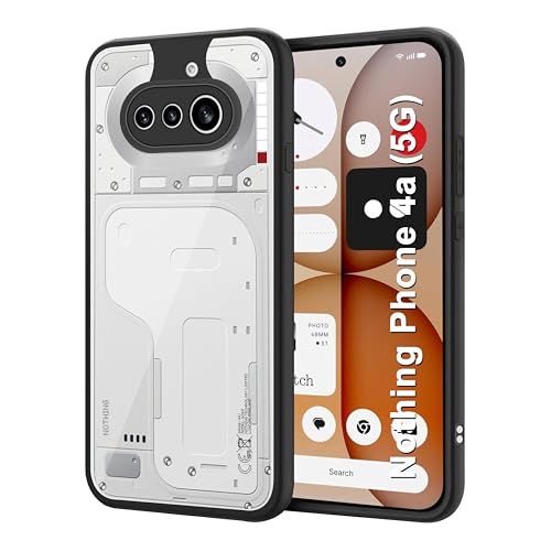 Image of CEDO Backcover for Nothing Phone 4a (5G) | Camera Protection Bump Shockproof Edge | Ultra Hybrid Transparent Acrylic Clear TPU+PC Hard Backcase Cover (Black)