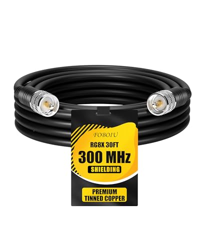 Foboiu RG8x Coaxial Cable 30ft CB Antenna Cables PL259 UHF Male-to-Male