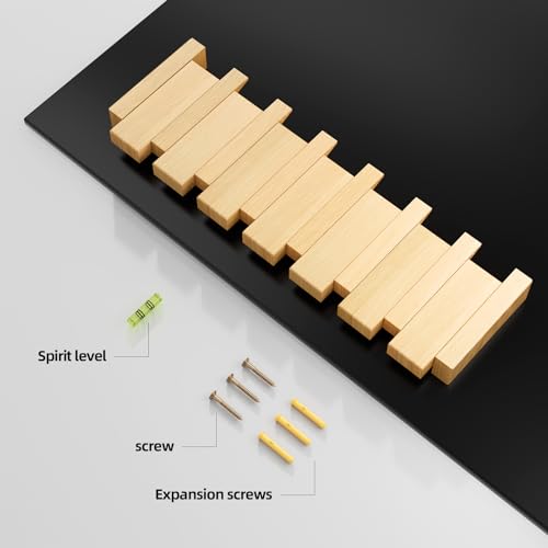 Kiseely Wooden Coat Rack, Wall Mounted Handmade Natural Hook, Space-Saving Coat Hanger With 10 Flip-Down Hooks For Entryway, Bedroom, Bathroom Decoration thumb #4