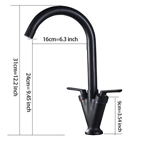 Dual Handle Kitchen Faucet Bronze Brass Deck Mount Hot And Cold Water Mixer Tap Para Kitchen Sink Faucets
