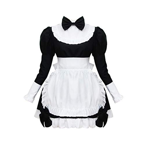Cos store Womens Black Classic French Maid Costume Lolita Dress Halloween Party Costumes