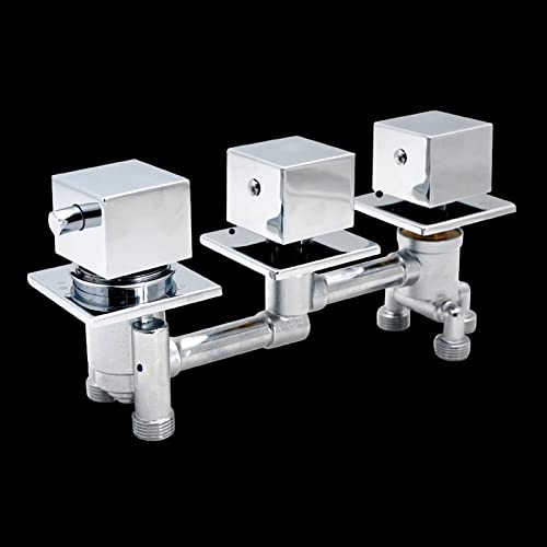 Mitigeur thermostatique à 3 poignées cascade baignoire triple commande 3 voies - 2