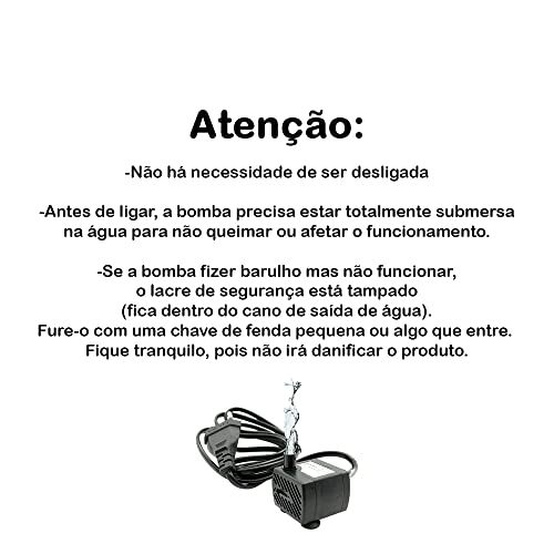 Bomba Submersa Bombinha Motor Para Aquário Fonte Água Bebedouro Pet 220l/h Bivolt