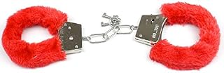 Angeer Plush Toy Handcuffs with Keys Police Costume Prop Accessories Party SuppliesRed