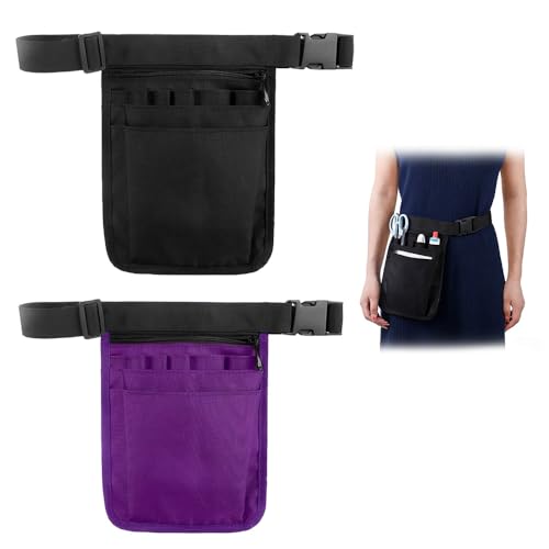 FEIHS 2 piezas Riñonera para servidor,Enfermera Riñonera,bolsa de delantal de servidor,para Camarera, Restaurante, Jardinería, Enfermería, Trabajo al aire libre