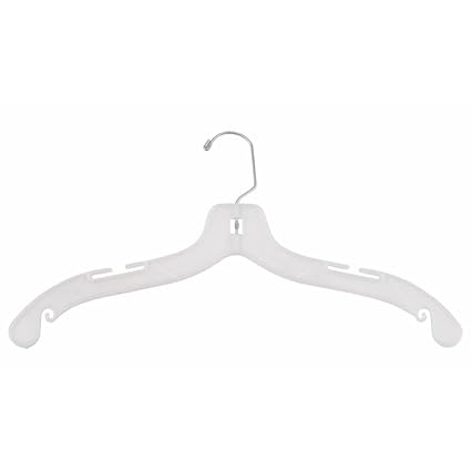 NAHANCO 1900 Plastic Dress Hanger, High Impact, White (Pack of 100)