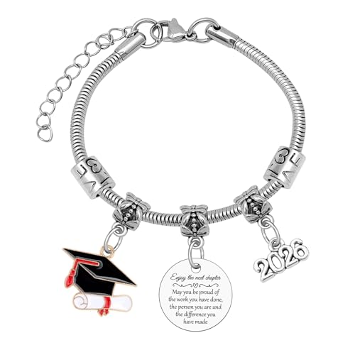 Mxrymvu Class of 2026 Graduation Gifts Bracelet 2026 Graduation Gifts for Women Men Grad Gift for PHD Masters Degree Bracelet Jewelry Graduated Gift for Her Female Sister Daughter Son