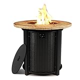 lovamsal 30 Inch Round Propane Fire Pit,50,000 BTU Iron Gas Firepit with...