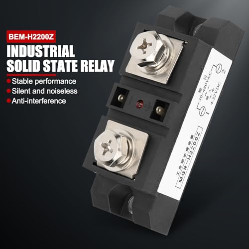 EVTSCAN 200A High Current DC-AC SSR Solid State Relay, with LED Indicator, Copper Thermal Pad, Surge Protection, Faster Switching, Silent Operation, for Industrial Automation, Heating System