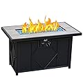 BALI OUTDOORS Gas FireTable 42" Ceramic Tabletop Propane Firepit 60,000 BTU use as Dinner Coffee Table, Good for Outside Patio Backyard Deck Balcony Share time with Family or Friends