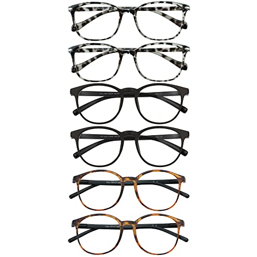 Image of VisionGlobal 6 Pairs Blue Light Blocking Glasses /Reading Glasses for Women /Men, Fashion Eyewear Frame