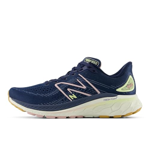 Image of New Balance Women's Fresh Foam X 860 V13 Running Shoe, Nb Navy /Orb Pink /Vintage Indigo, 5 M