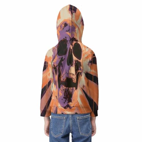 Sweatshirt imprimé crâne 3D pour adolescent 10-12 ans pull hiver chaud - 6