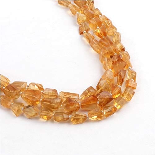 Miniatura 2 de Cuentas de piedras preciosas de citrino natural, hebra de cuentas de pepita, cuentas de citrino de piedra tallada con láser facetadas, suministro de