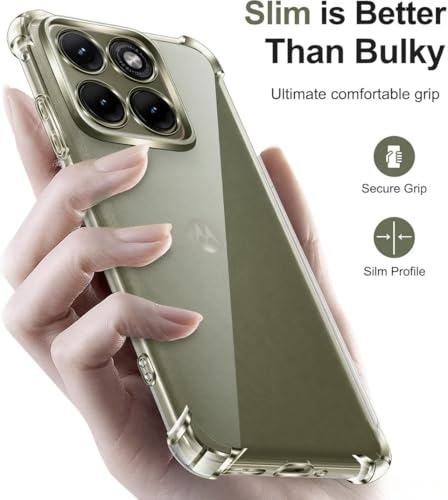Image of Lustree Compatible with Motorola Edge 70 Pro 5G / Moto Edge 70 Pro Plus Back Cover| Clear + TPU Case with 4 Corner Air Cushion Protection & Camera Protection Cover for Moto Edge 70 Pro 5G