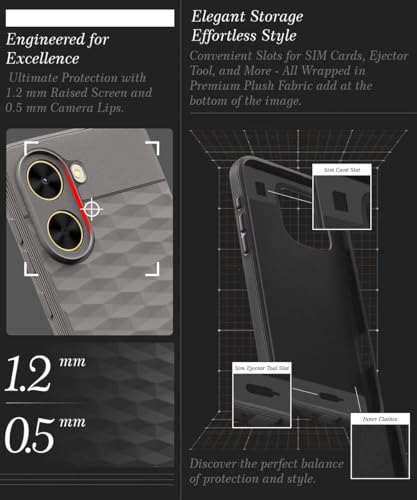 Image of WOW IMAGINE Back Cover for Redmi A5 | Poco C71 with Hexa Cube Design (Gray)