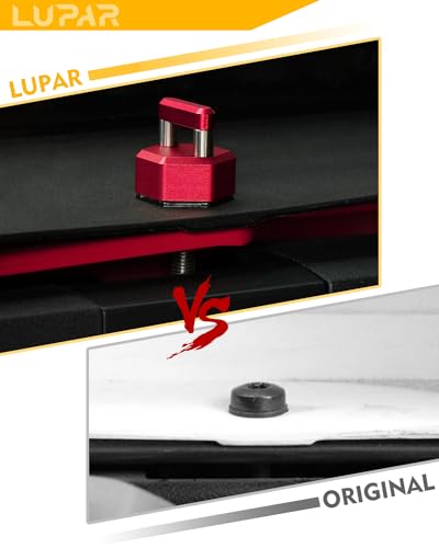 Lupar Quick Removal Thumb Screw with D Ring, Aluminum Alloy Hardtop Bolts Compatible with Jeep Wrangler JK JKU JL JLU JT, Red(6 PCS)