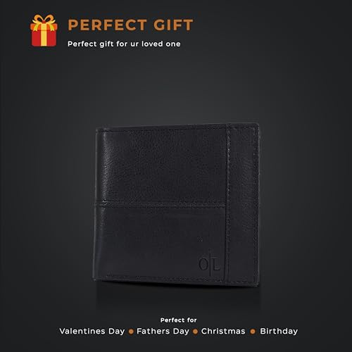 Image of Oak Leathers Leather Wallet for Men - RFID Bifold Wallets with 9 Credit Cards 1 ID Window Slim Minimalist Front Pocket Gift For Men