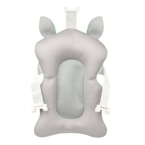 Image of Baby Bath Seat Support Net Soft Infant Bathing Seat Support Mat Suspension Shower Pad Adjustable Non-Slip Newborn Bathtub Sling Mat Baby Sink Bather Tub Shower Net Bathtub Sit Up Mesh 0-7 Month