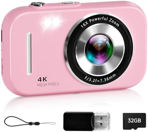 Digital Camera for Teens, 4K Auto Focus Vlogging Camera for Photo...
