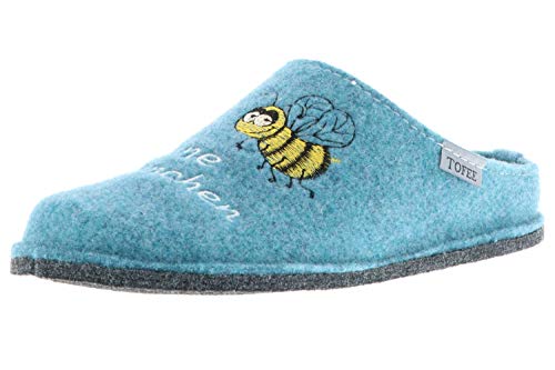 Tofee Damen Hausschuhe Slipper Pantoffeln Pantoletten Naturwollfilz (ohne...